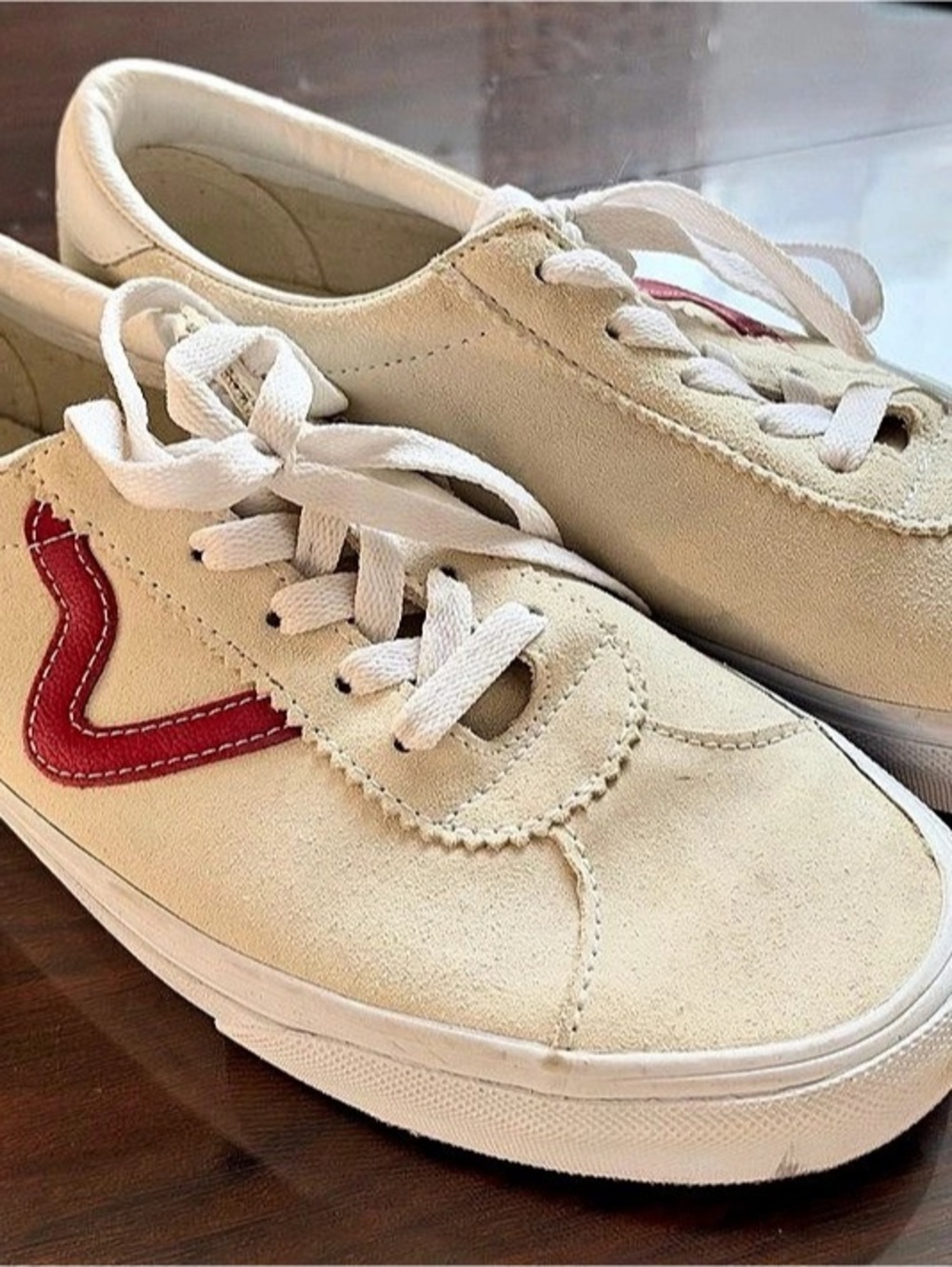 Vans Premium Sport Low 73 Women's Crème & Red Sneakers